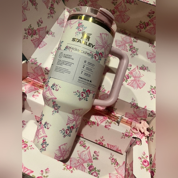 Stanley Other - Stanley LoveShackFancy Pink Floral Bow Quencher with Handle